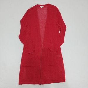 J.Jill; S/P, Red Linen Knit Sweater